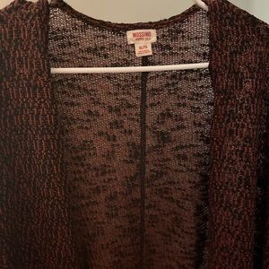 Worn Mossimo Red & Black Dolman Sleeve Open Cardigan - Size XL